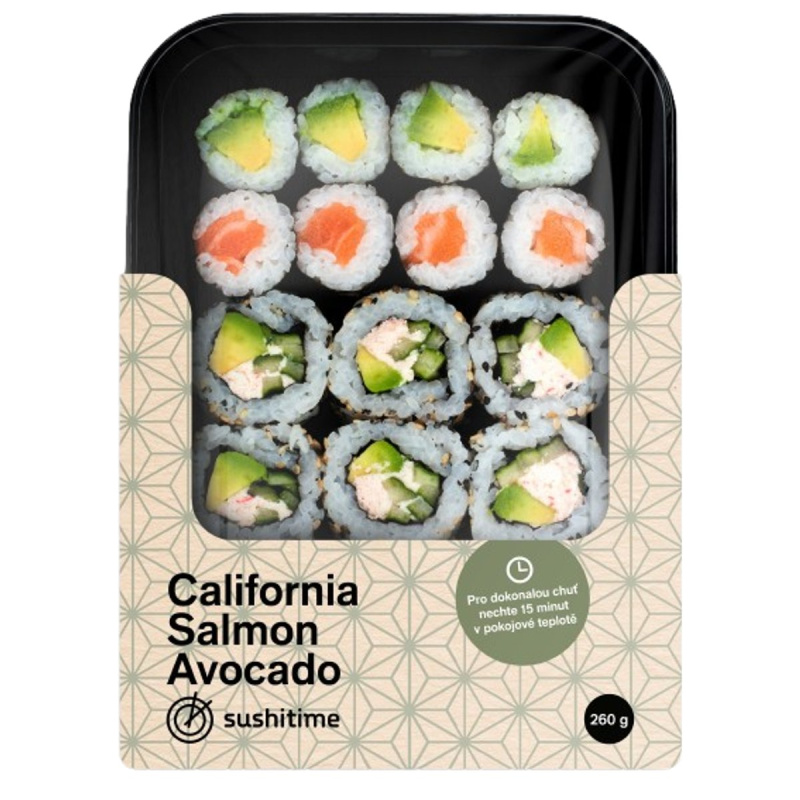 Sushitime California, salmon a avocado