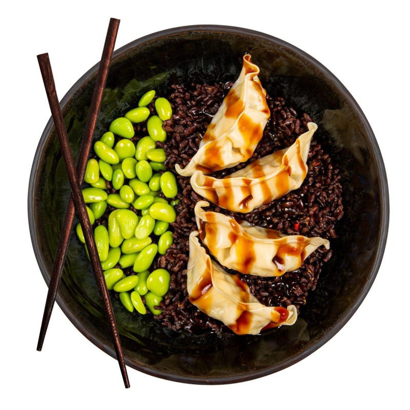 Sushitime Chicken gyoza black rice