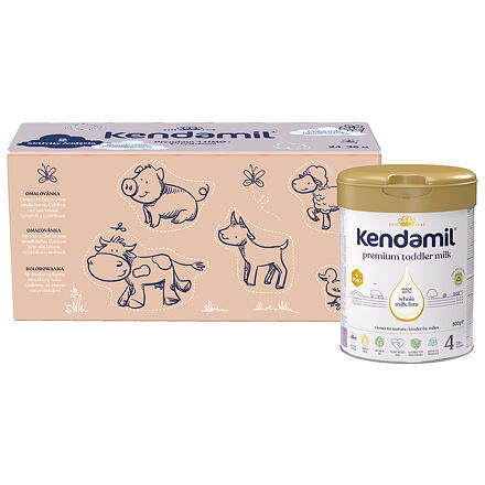 Kendamil Premium 4 HMO+, 2,4 kg (3× 800 g), kreativní balení s dárkem