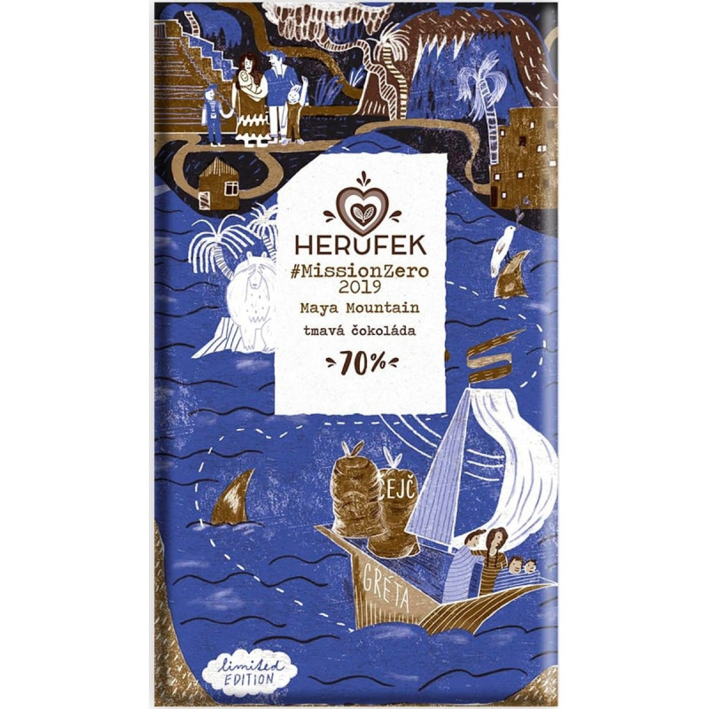Herufek BIO #MissionZero 2019 single origin tmavá čokoláda 70%