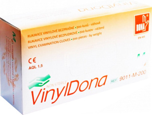 Jednorázové rukavice DONA Vinyl bez pudru, 100 ks - vel. S