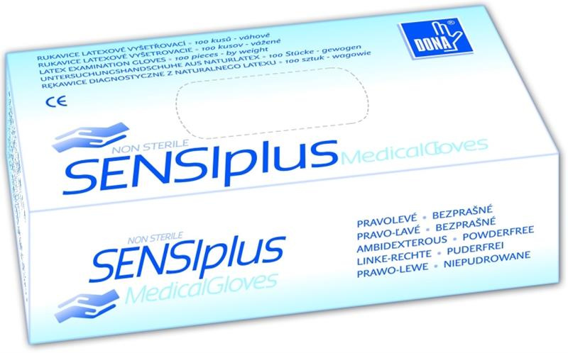 Ostatní Rukavice nesterilní latex SENSI plus S 100 ks bez pudru