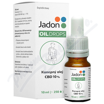 JADON Oil drops čištěný konopný destilát CBD 10% 10 ml