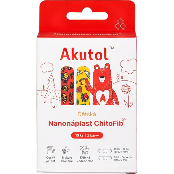 AKUTOL Nanonáplast ChitoFib Dětské balení 15ks