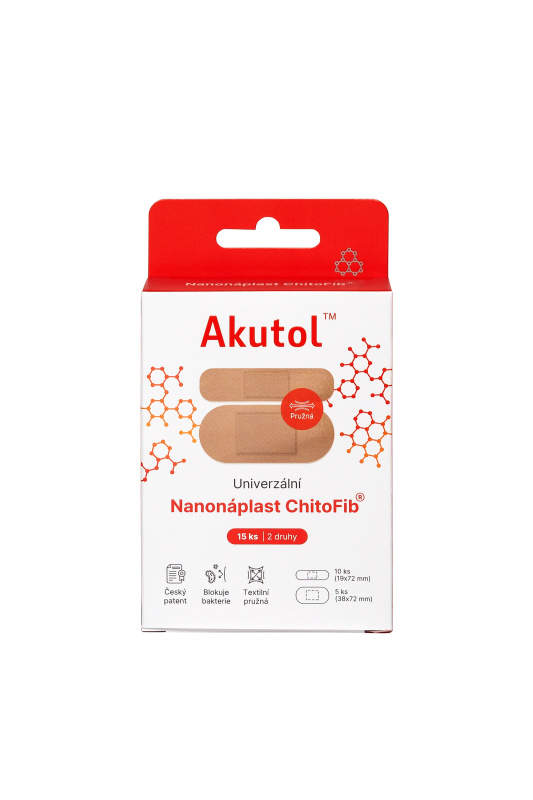 AKUTOL Nanonáplast ChitoFib Univerzál.balení 15ks