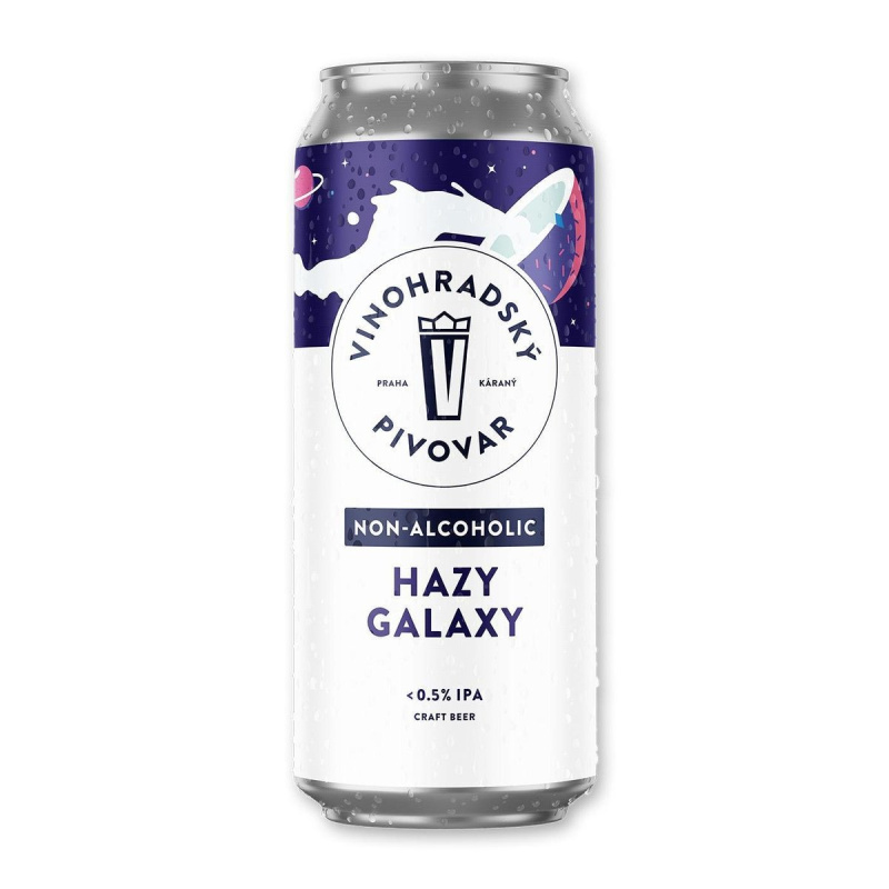 Vinohradský pivovar Hazy Galaxy Session IPA Nealko plech