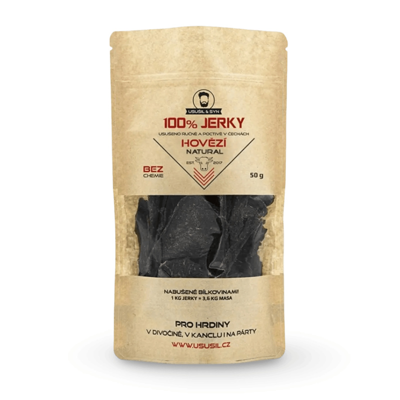 100% JERKY HOVĚZÍ NATURAL 50 g