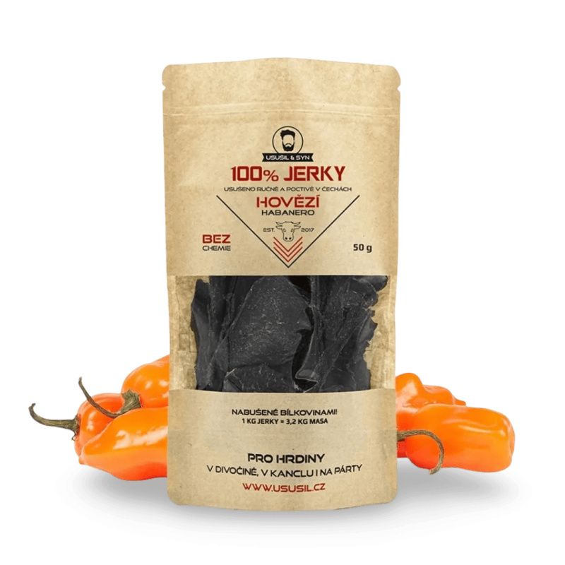 100% JERKY HOVĚZÍ HABANERO 50 g