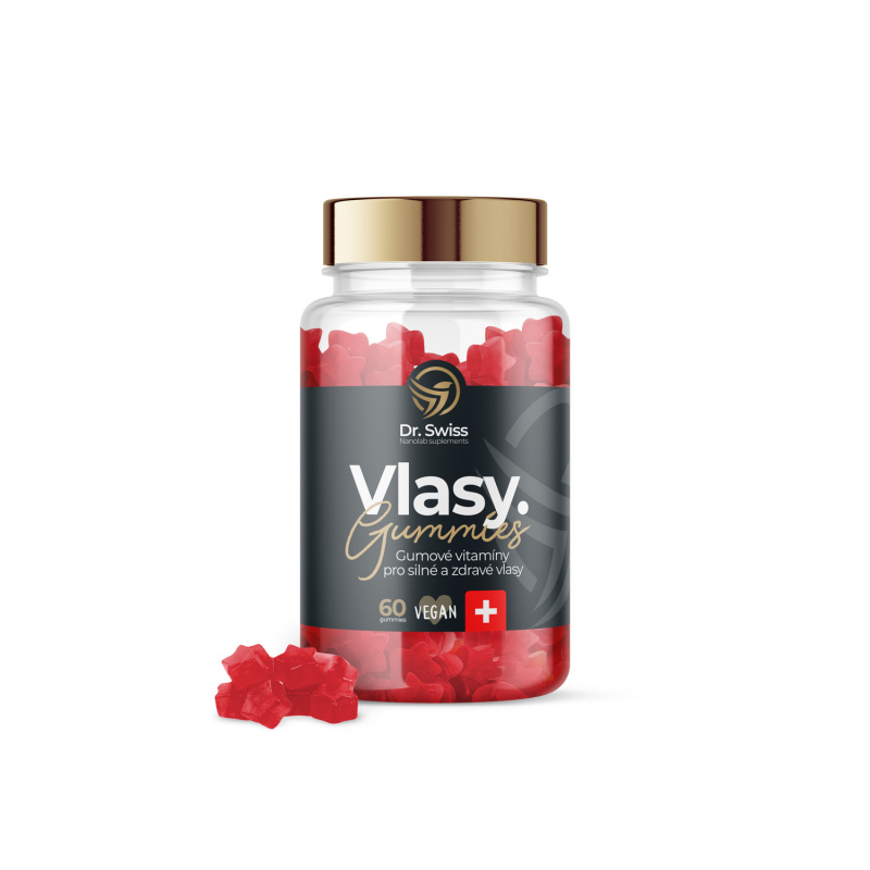 Dr. Swiss Gumové vitamíny pro silné a zdravé vlasy, 60ks
