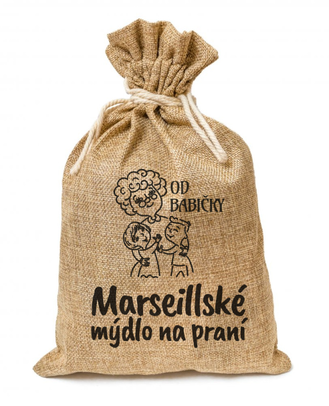Od Babičky Marseillské mýdlo na praní vločky v jutovém pytlíku 750 g