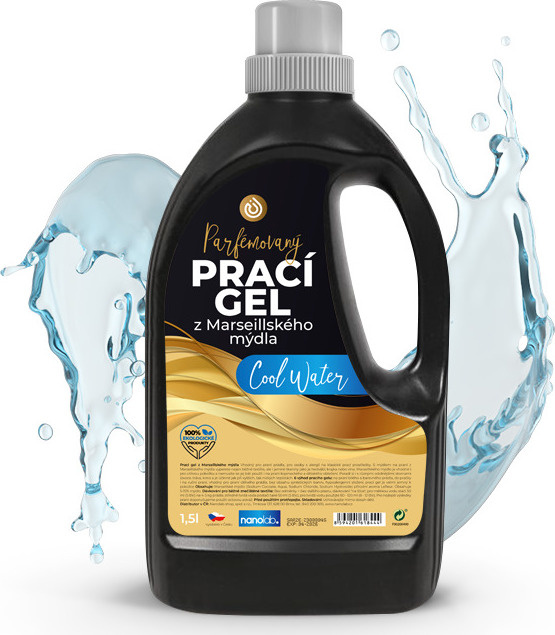Nanolab Prací gel z Marseillského mýdla Cool water, 1,5 l, 40PD