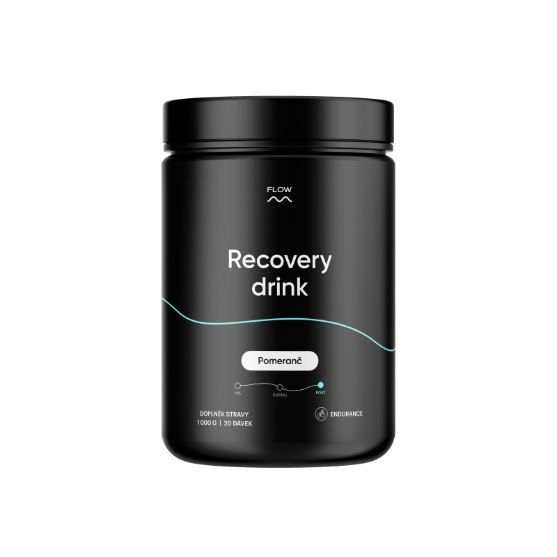 FLOW Recovery drink, 1000g Příchuť: pomeranč