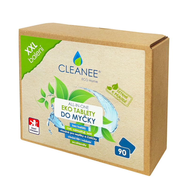 CLEANEE EKO Tablety do myčky, 90 ks