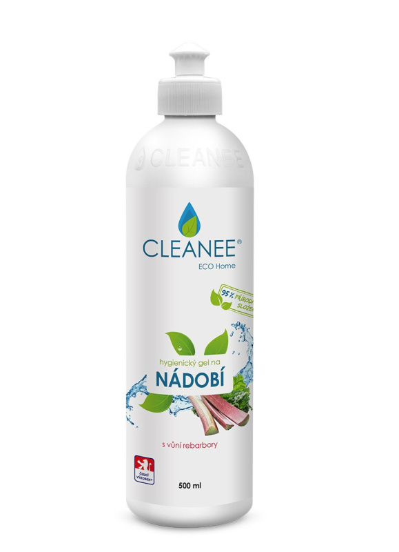 CLEANEE ECO Home gel na mytí nádobí s vůní rebarbory 500 ml