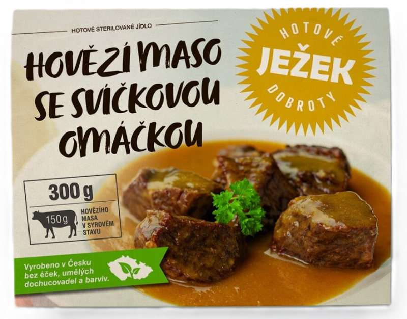Ježkovy krabičky hovězí maso se svíčkovou omáčkou 300 g