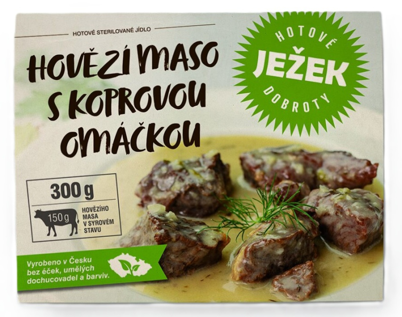 Ježkovy krabičky hovězí maso s koprovou omáčkou 300 g