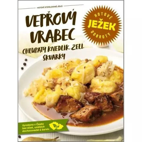 Ježek vepřový vrabec halušky se zelím 450g
