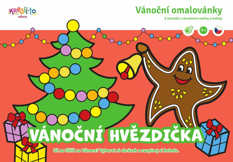 Vánoční hvězdička - Vánoční omalovánky