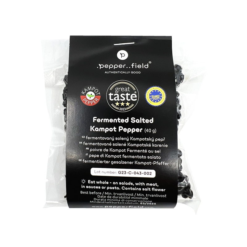 Pepperfield Kampotský fermentovaný pepř, Prezidentská edice, 40 g FERMENTED-GREEN-40