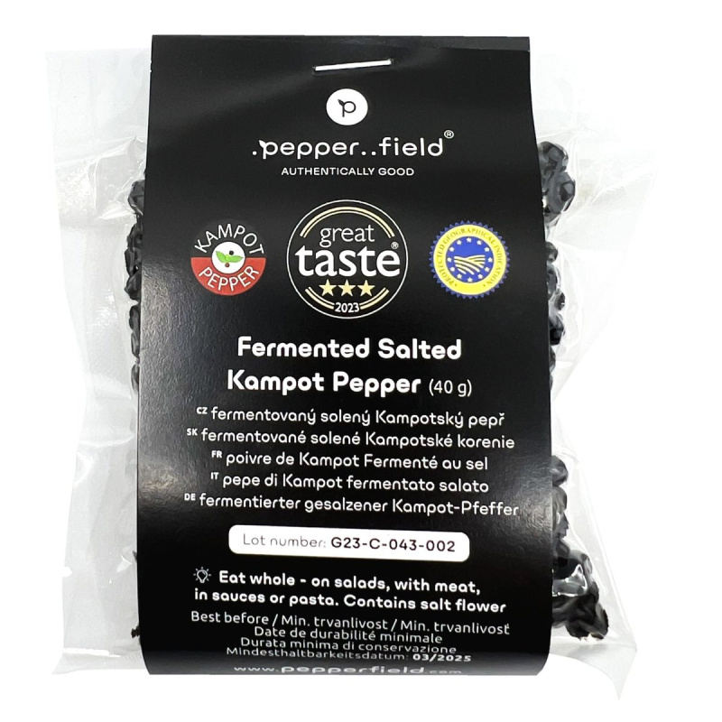 Pepperfield Kampotský fermentovaný pepř, Prezidentská edice, 40 g FERMENTED-GREEN-40