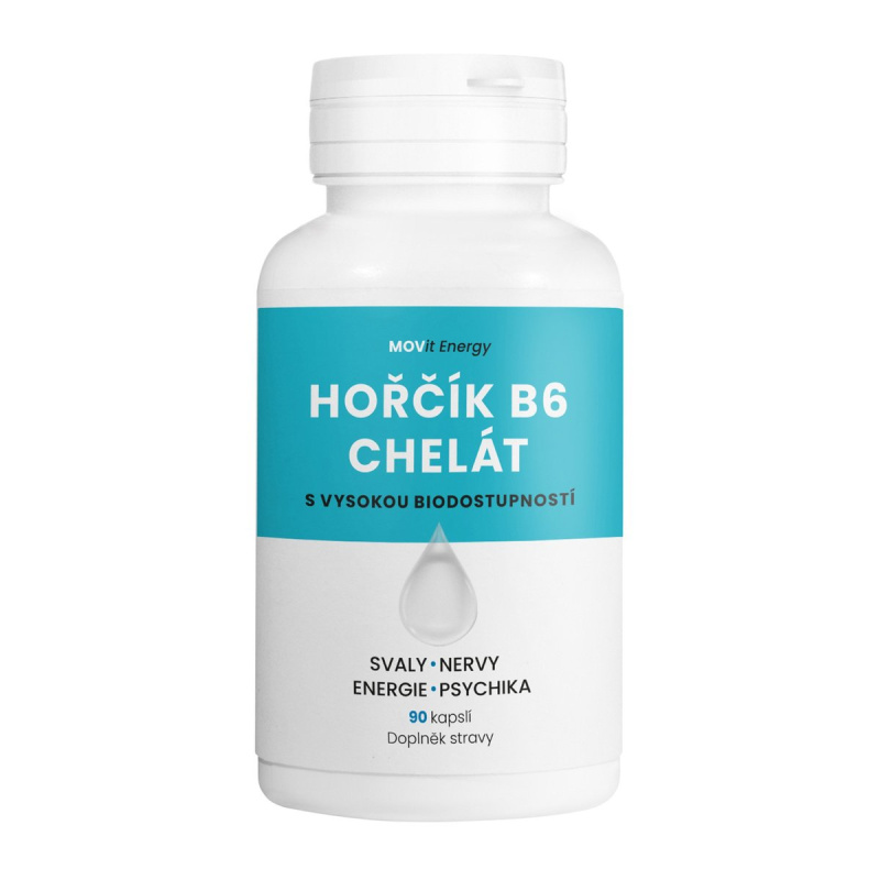 MOVit Energy MOVit Hořčík B6 Chelát 100 mg, 90 veganských kapslí