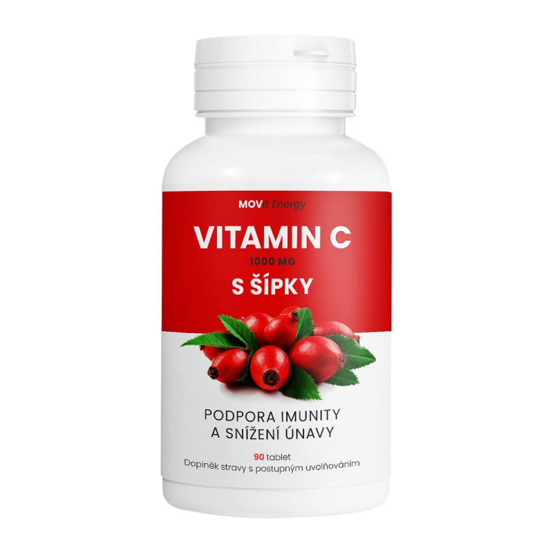 MOVit Energy MOVit Vitamin C 1000 mg + šípky, prodl. úč., 90 tablet