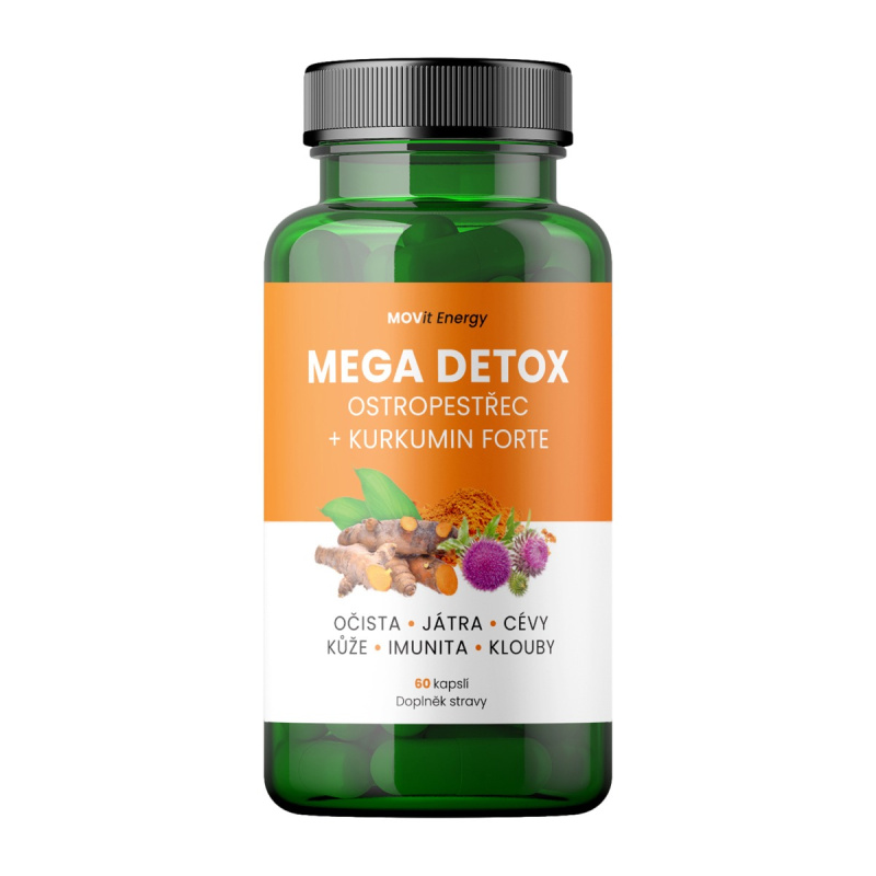 MOVit Energy MOVit Mega Detox Ostropestřec + Kurkumin FORTE, 60 kapslí