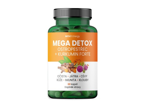 MOVit Energy MOVit Mega Detox Ostropestřec + Kurkumin FORTE, 60 kapslí