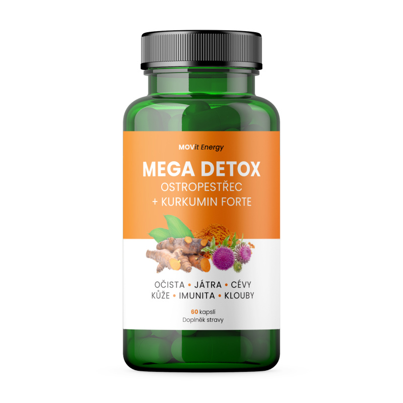 MOVit Energy MOVit Mega Detox Ostropestřec + Kurkumin FORTE, 60 kapslí