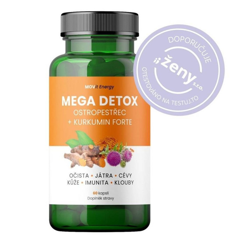 MOVit Energy MOVit Mega Detox Ostropestřec + Kurkumin FORTE, 60 kapslí