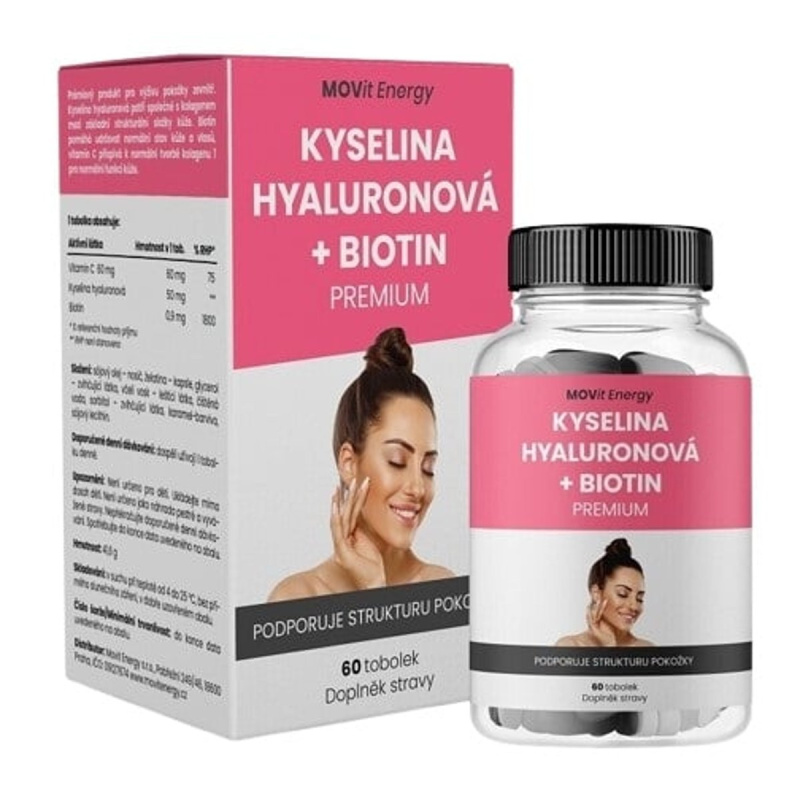 MOVit Energy MOVit Kyselina hyaluronová + Biotin PREMIUM, 60 tobolek