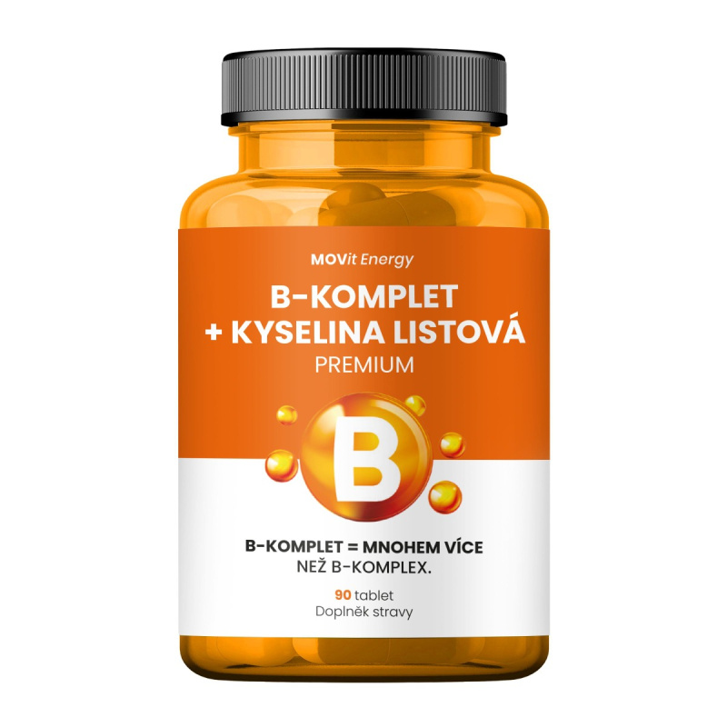 MOVit Energy MOVit B-Komplet + Kyselina listová PREMIUM, 90 tablet