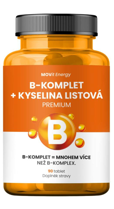 MOVit Energy MOVit B-Komplet + Kyselina listová PREMIUM, 90 tablet