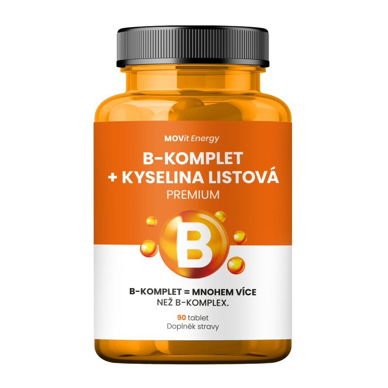 MOVit Energy MOVit B-Komplet + Kyselina listová PREMIUM, 90 tablet