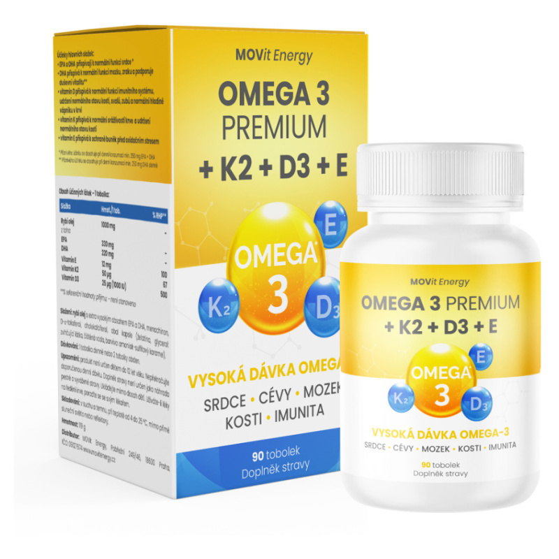 MOVit Energy MOVit Omega 3 Premium+K2+D3+E, 90 tobolek