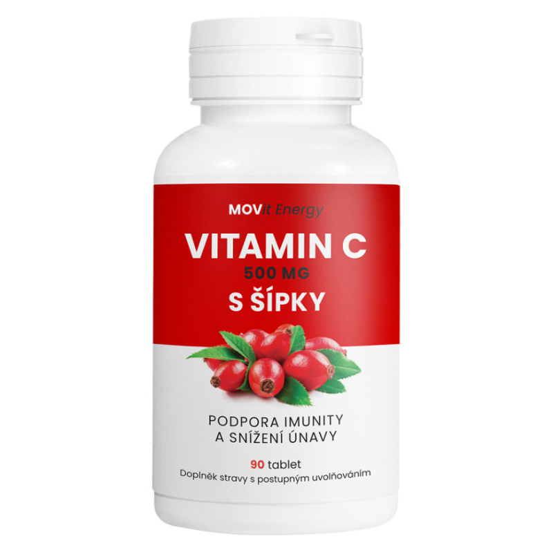 MOVit Energy MOVit Vitamin C 500 mg + šípky, prodl. úč., 90 tablet
