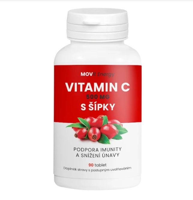MOVit Energy MOVit Vitamin C 500 mg + šípky, prodl. úč., 90 tablet