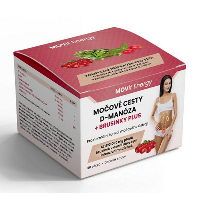 MOVit Energy MOVit Močové cesty D-Manóza + Brusinky PLUS, 30 sáčků