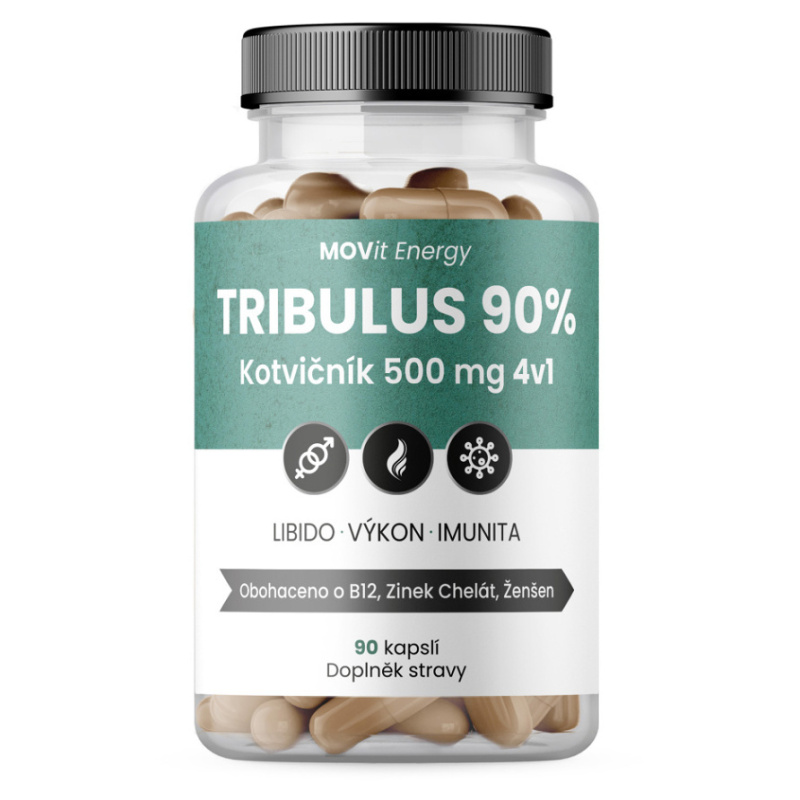MOVit Energy MOVit TRIBULUS 90% Kotvičník 500 mg 4v1, 90 kapslí