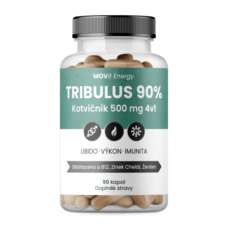 MOVit Energy MOVit TRIBULUS 90% Kotvičník 500 mg 4v1, 90 kapslí