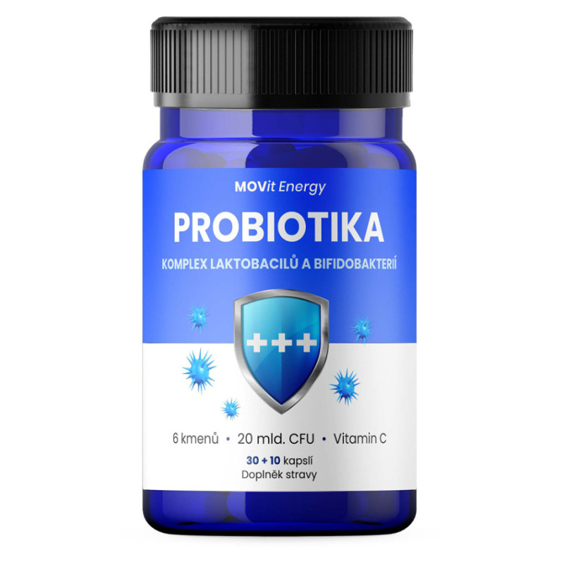 MOVit Energy MOVit Probiotika – komplex laktobacilů a bifidobakterií, 30+10 kapslí