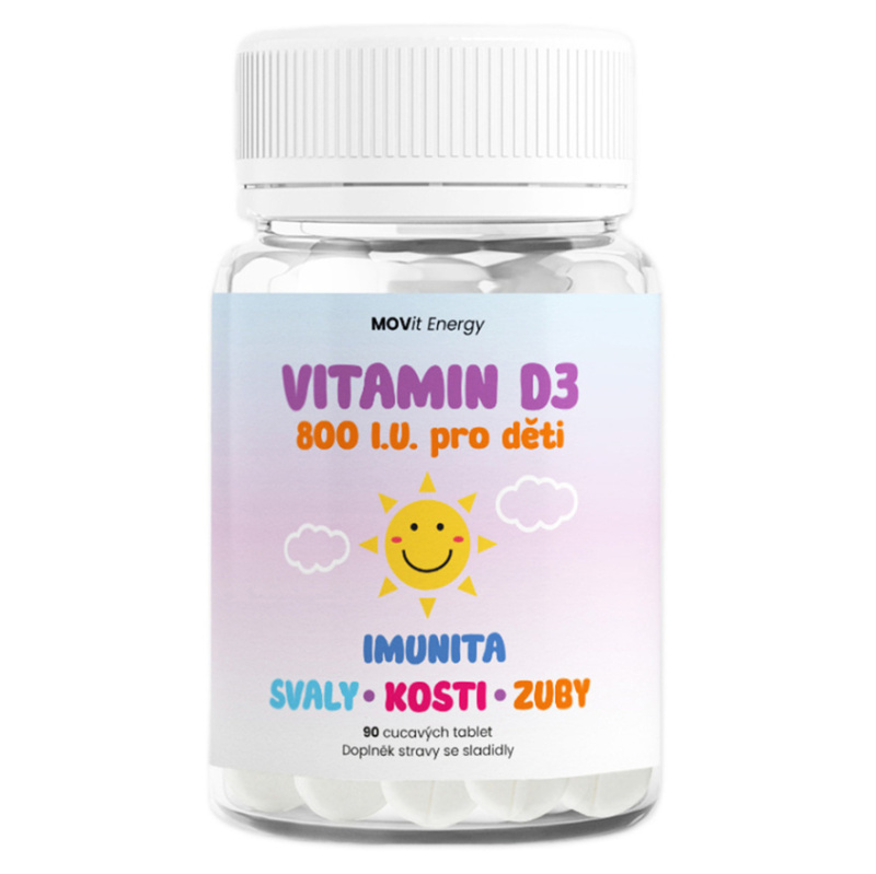 MOVit Energy MoVit MoviD3k - vitamin D3 pro děti, 800 I.U., 90 tablet