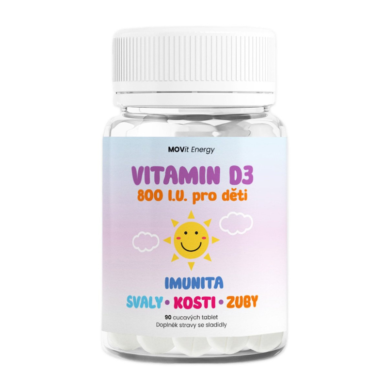 MOVit Energy MoVit MoviD3k - vitamin D3 pro děti, 800 I.U., 90 tablet