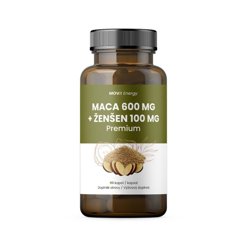 MOVit Energy MOVit Maca 600 mg + Ženšen 100 mg PREMIUM, 90 kapslí