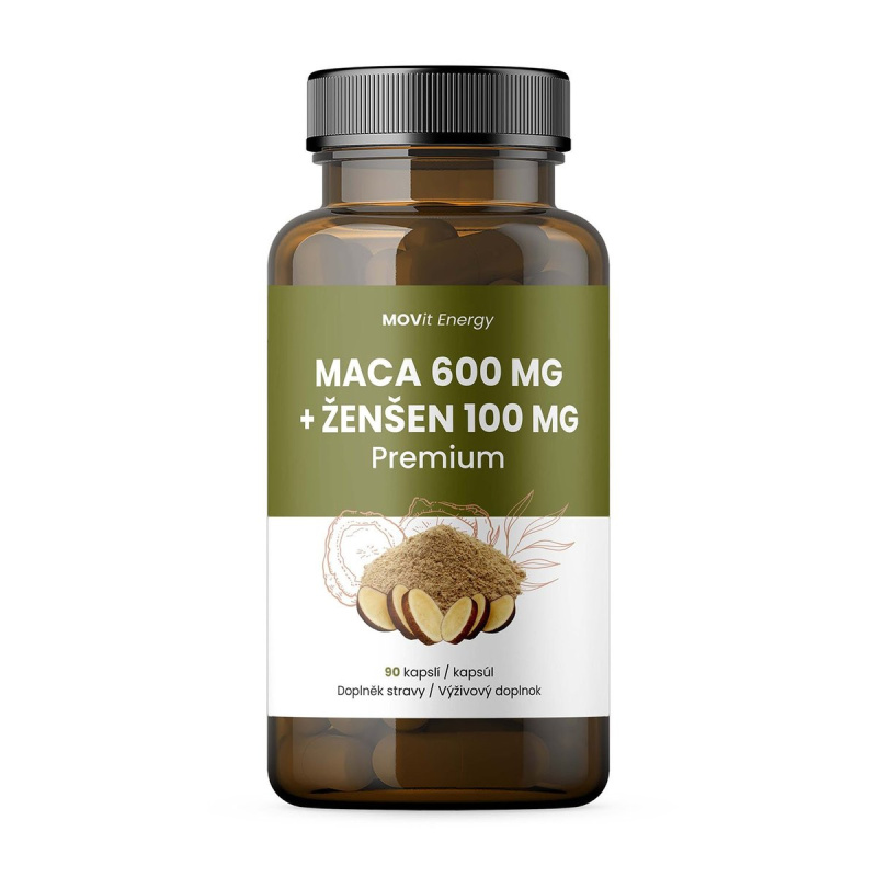 MOVit Energy MOVit Maca 600 mg + Ženšen 100 mg PREMIUM, 90 kapslí