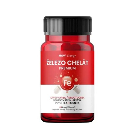 MOVIT ENERGY Železo chelát premium 30 kapslí