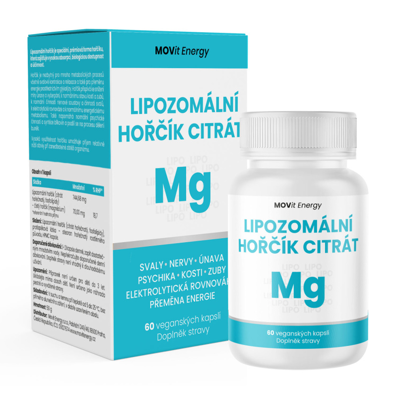 MOVit Energy MOVit Lipozomální Hořčík Citrát, 60 veganských kapslí