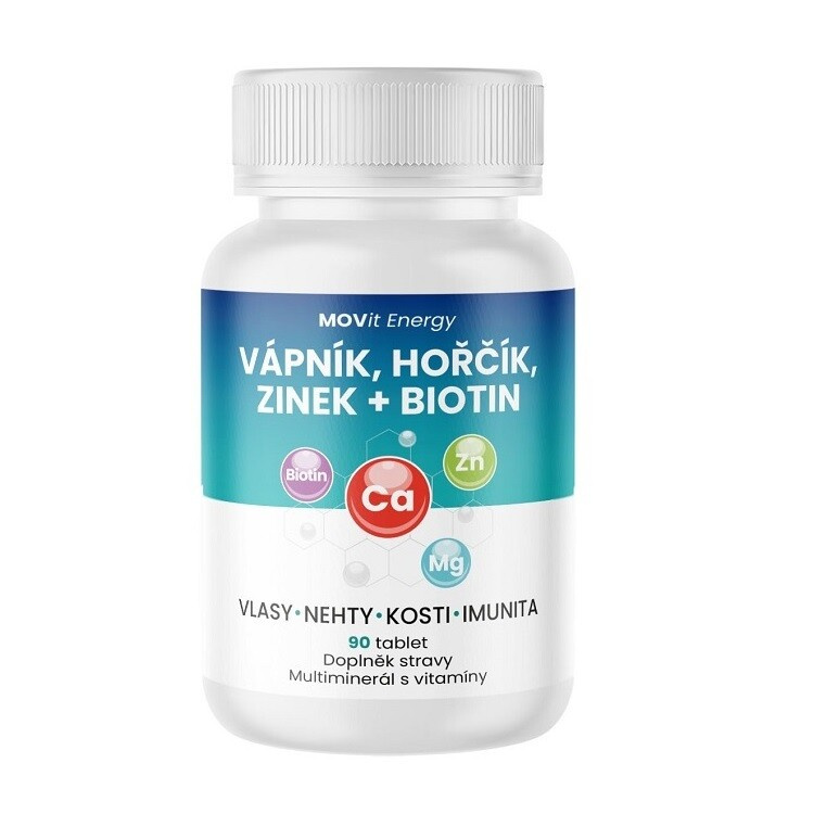 MOVit Energy MOVit Vápník Hořčík Zinek Biotin, 90 tbl.