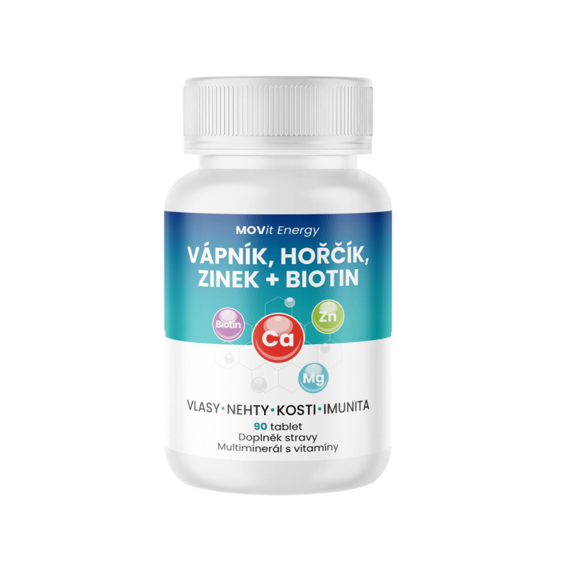 MOVit Energy MOVit Vápník Hořčík Zinek Biotin, 90 tbl.