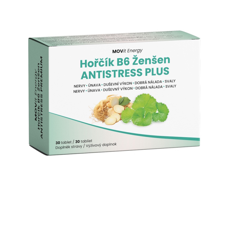 MOVit Energy MOVit Hořčík B6 Ženšen Antistress PLUS, 30tbl.